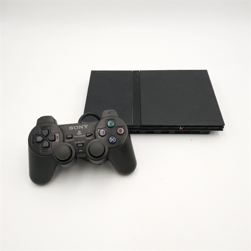 Playstation 2 Sort Konsol - SNR HC9968640 (B Grade) (Genbrug)